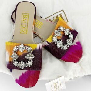 BALDIZ KAT COCKTAIL SLIDE 36/US 5.5 with Dust Bag -‎ Leather, rhinestone